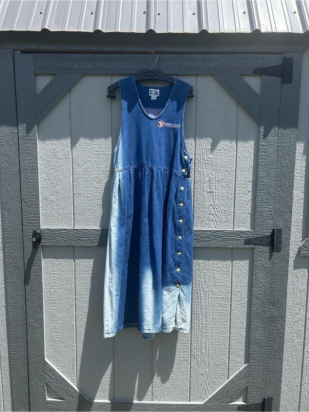 In the Zone Sleeveless Denim Dress Florida State University FSU Spirit Wear